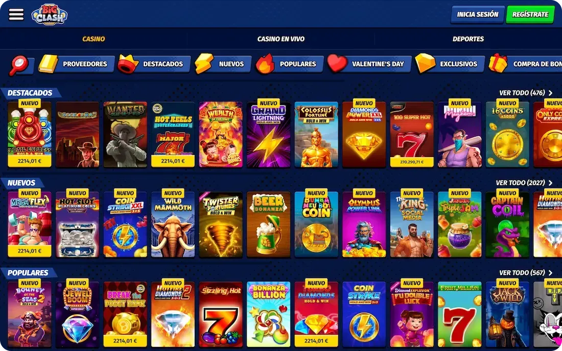 juegos del casino bigclash